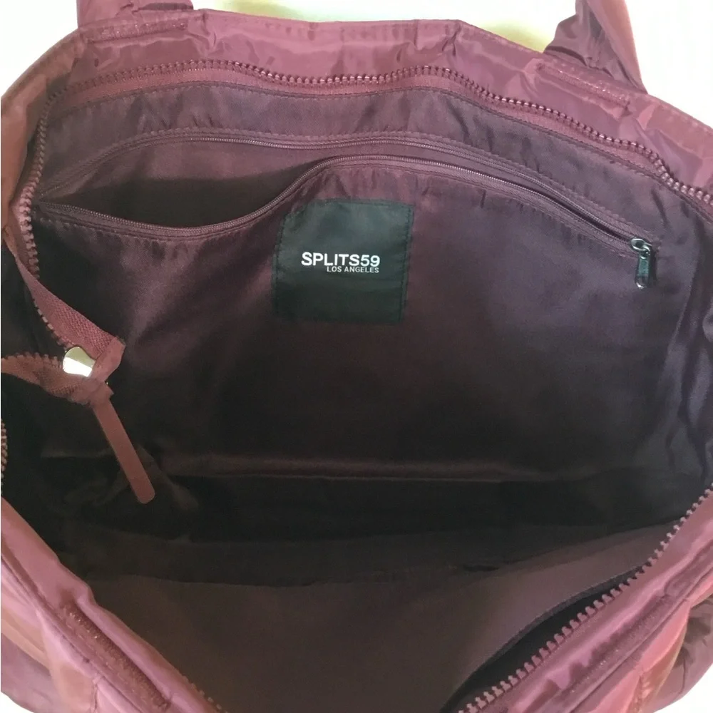 Splits59 Maroon Puffy Quilted Gym Travel Tote Bag - Picture 5 of 5